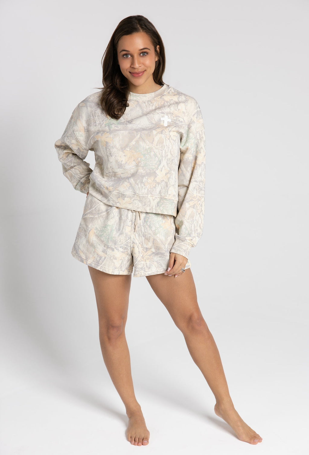 Chloe Raphael Merch Make Heaven Crowded Camo Crewneck – Exxtra by Chloe