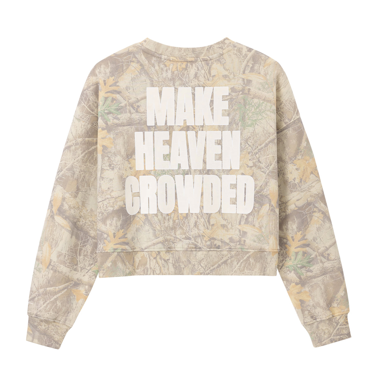 Chloe Raphael Merch Make Heaven Crowded Camo Crewneck – Exxtra by Chloe